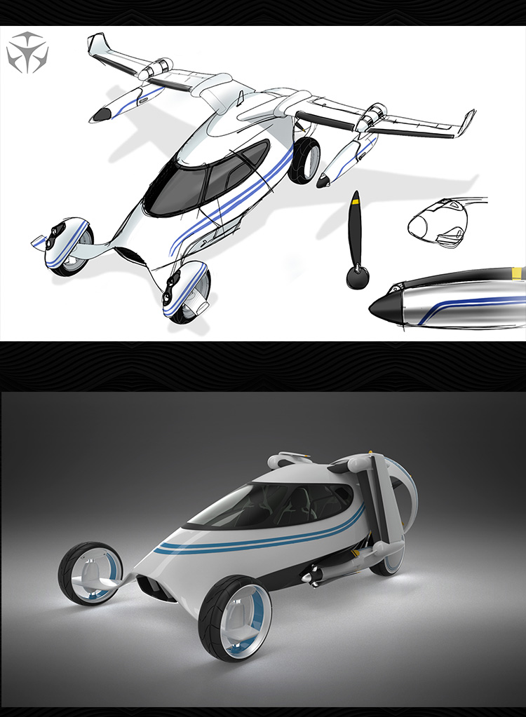 陸空飛行器概念車“犀牛” 3D建模、設(shè)計流程與模型庫開發(fā)